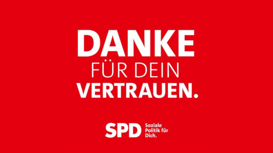 Text: Danke für dein Vertrauen. SPD.